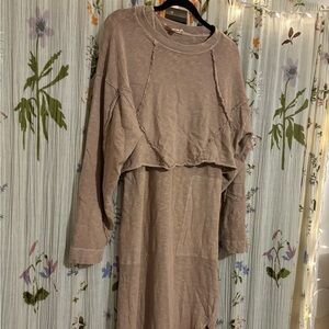 Free people beach - tan sweater dress + top set